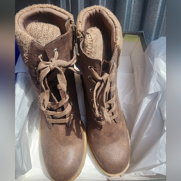 New Sun÷Stone Romina Womens Zipper Hiking boots - Picture 3 of 6